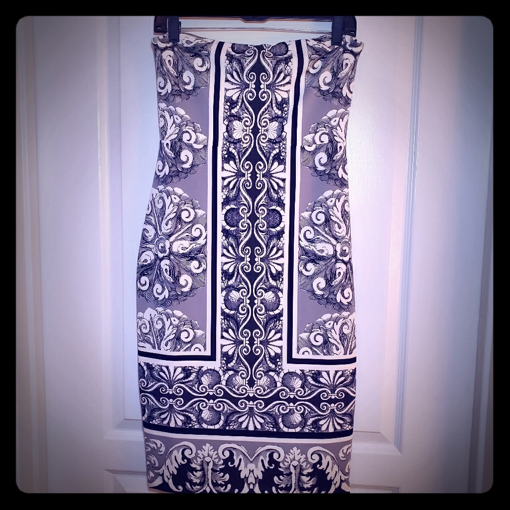 LIKE NEW Women Express Size 8 Strapless Midi Dress